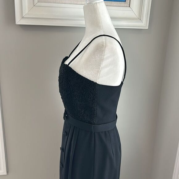 Vintage Kenar Dress Formal Sleeveless Black Maxi Crocheted Dress - Picture 7 of 15